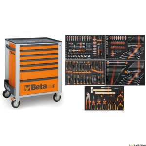 Tool trolley filled 309-piece Orange